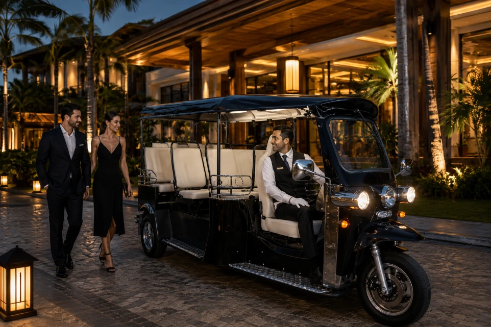 Hotel &amp; Resort Shuttle Operations  eTuk L5 Limo